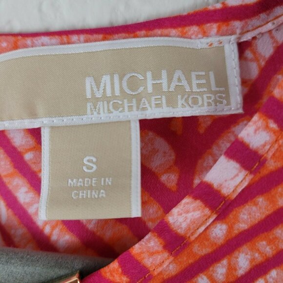 Michael Michael Kors Sleeveless Spring Summer Blouse Sz Sm Keyhole Back Bright - Picture 6 of 9